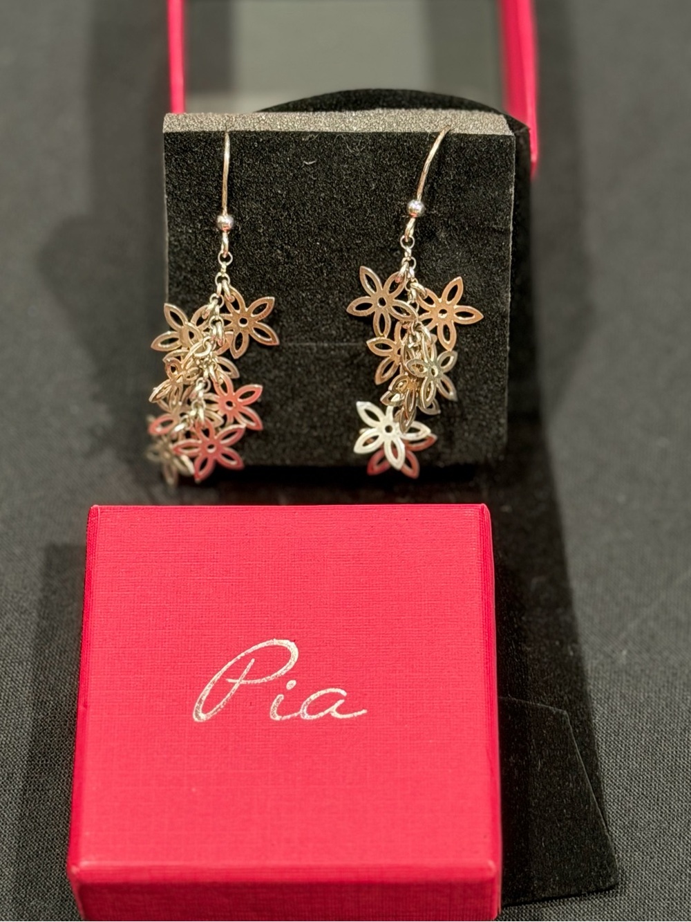Pia Sterling  Silver Floral Dangle Earrings